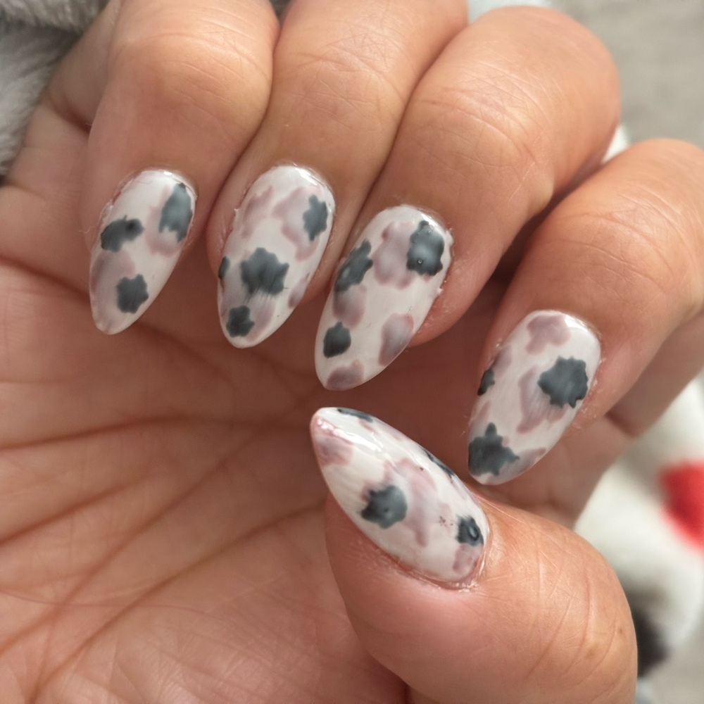 Fall Marble Nail Art, 20pcs/set. Almond nails